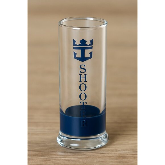 Royal Caribbean Cruise Line  Shooter Shot Glass Set Of 2 Ship Emblem 3.5” France - Picture 4 of 8